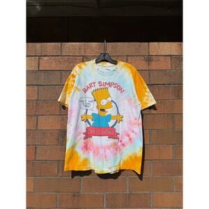1989 Bart Simpson Radical Dude Hand Dyed 1/1 80s Vintage Fox Tie Dye Tee Shirt